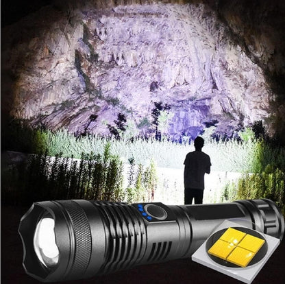 ✨Dobíjecí LED svítilna - Vysoký světelný tok, Voděodolná, Ultra jasná svítilna pro nouzové situace