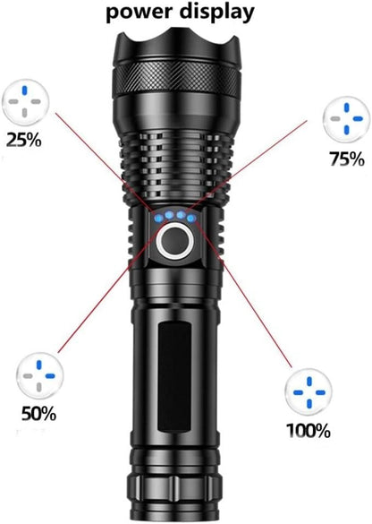 ✨Dobíjecí LED svítilna - Vysoký světelný tok, Voděodolná, Ultra jasná svítilna pro nouzové situace
