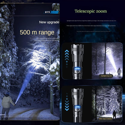 ✨Dobíjecí LED svítilna - Vysoký světelný tok, Voděodolná, Ultra jasná svítilna pro nouzové situace