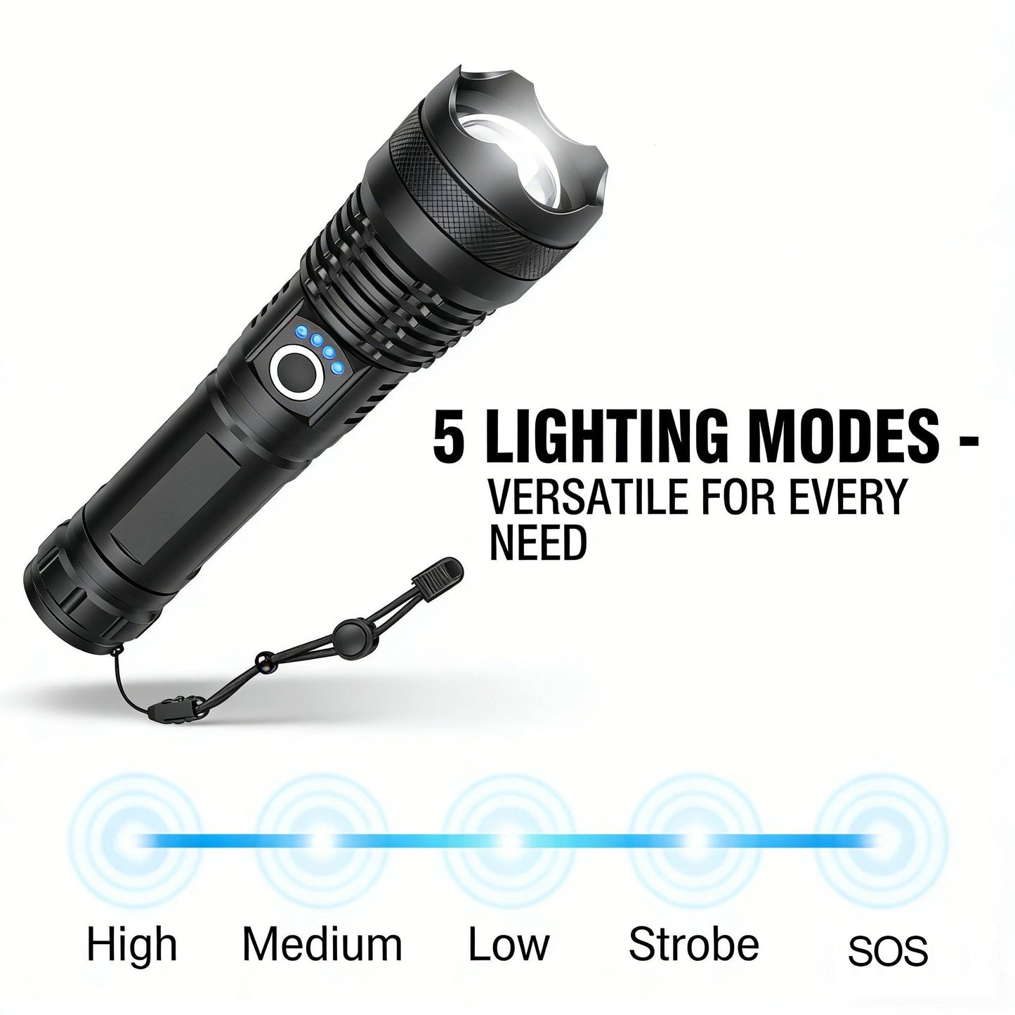 ✨Dobíjecí LED svítilna - Vysoký světelný tok, Voděodolná, Ultra jasná svítilna pro nouzové situace