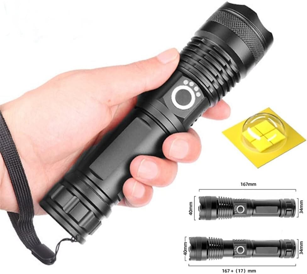 ✨Dobíjecí LED svítilna - Vysoký světelný tok, Voděodolná, Ultra jasná svítilna pro nouzové situace