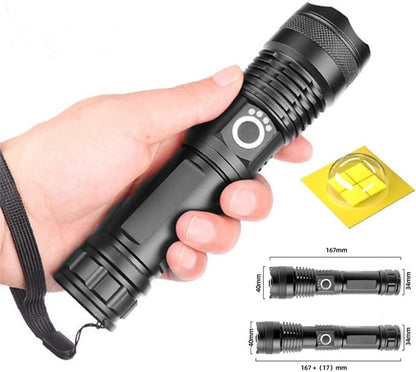 ✨Dobíjecí LED svítilna - Vysoký světelný tok, Voděodolná, Ultra jasná svítilna pro nouzové situace